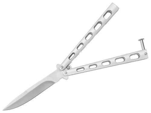 Nůž motýlek SK9061 nýty stříbrný